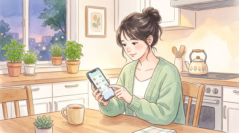 NHK ONE 受信料の仕組みを確認して安心する女性