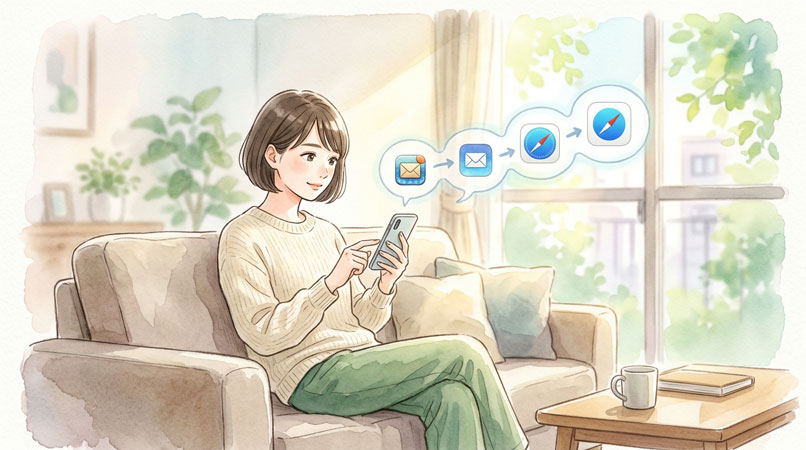 NHK ONE ワールドカップ視聴後もスマホに残す理由を考える女性