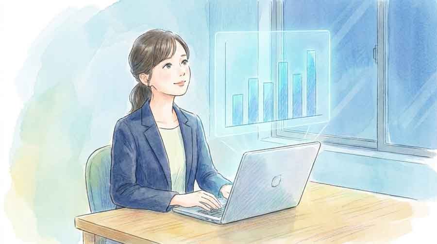 前向きに転職活動やキャリアプランを立てる女性
