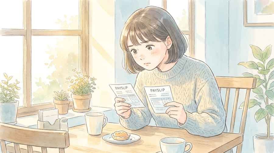 不公平感を抱くオフィスワーカーの表情アップ