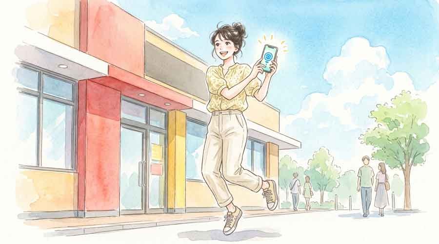 Pokémon GOのポケストップ化を喜ぶ女性
