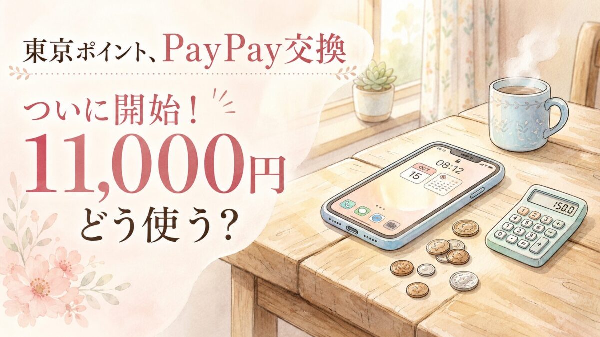 東京ポイントPayPay交換はいつからか確認する20代女性の手元スマホ画面