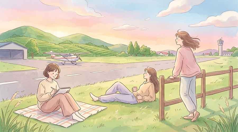 集団の中で風よけの位置取りをする選手のイラスト