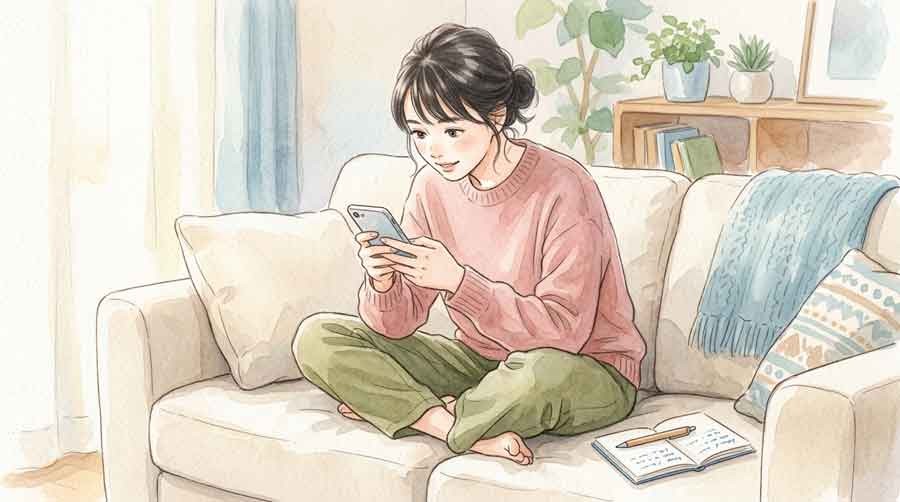 水曜どうでしょう新作の視聴方法をスマホで確認する様子