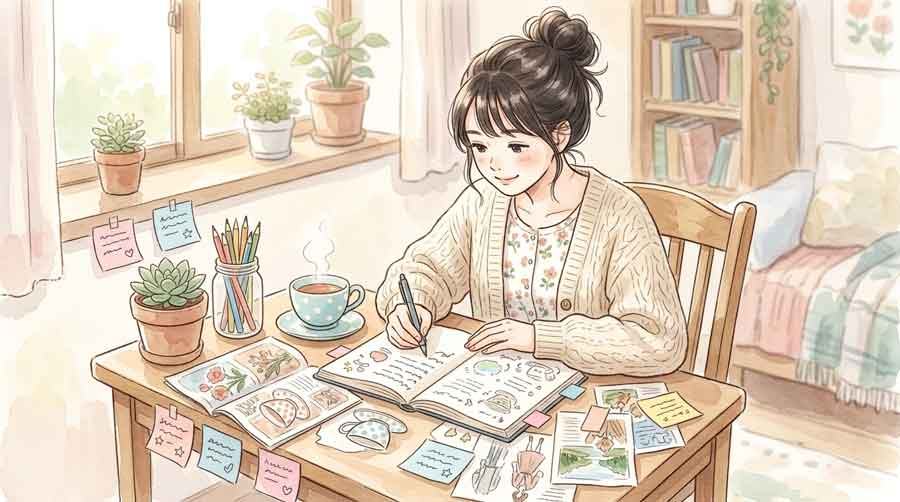 水曜どうでしょう新作の情報を集めてメモを取る様子