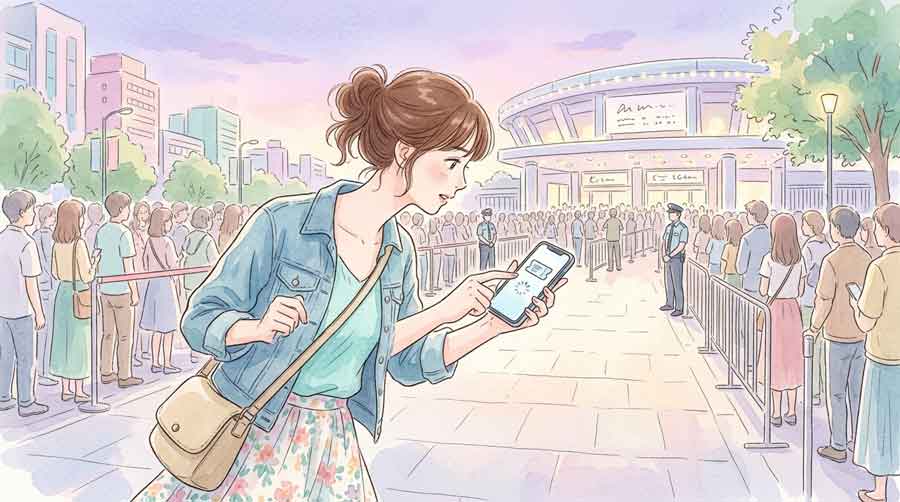 チケット 手数料 システム利用料 発券手数料 驚く女性がレシートを確認している