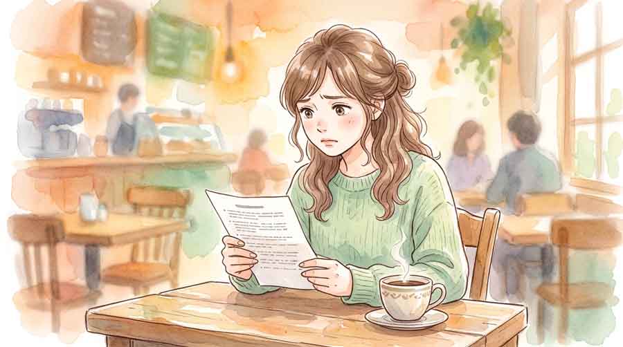 チケット 払い戻し できない 自己都合 驚く女性がルールを確認している