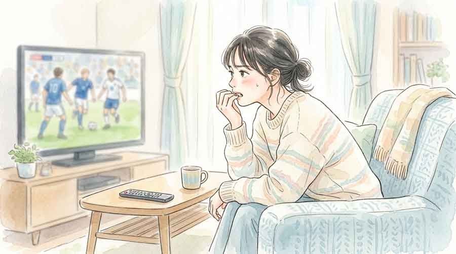フランス対モロッコの一戦を見守るサッカーファンの真剣な眼差し