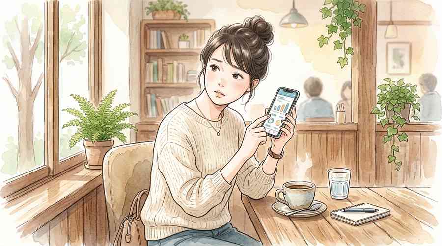 クレジットカード明細を確認する一般消費者の女性