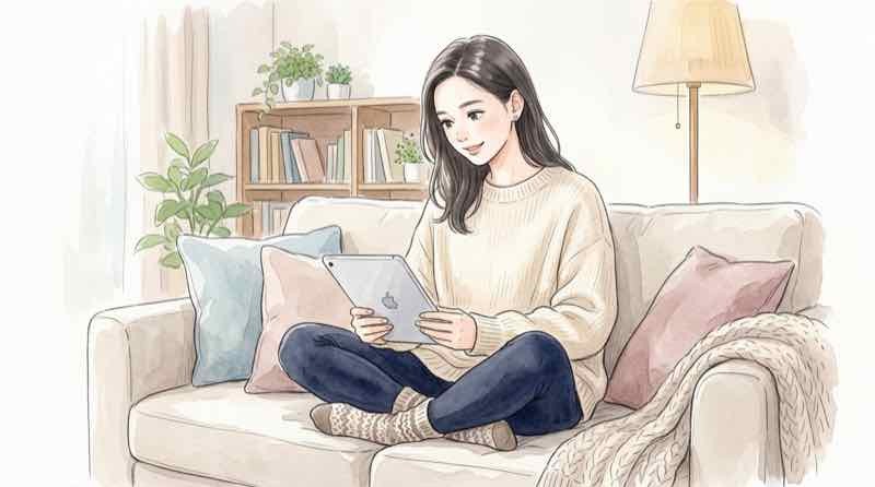 AIサイバー攻撃の仕組みをスマホで調べて驚く女性