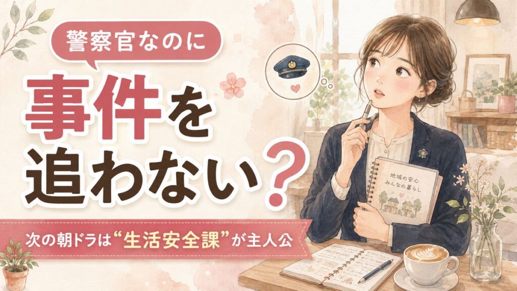 巡るスワン 生活安全課について調べてノートにまとめる女性