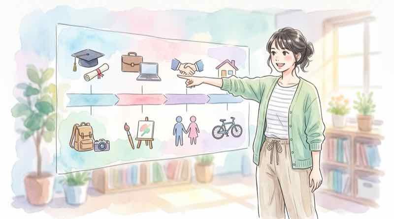 葉野珠と宇野千代の年表を比べる表とペン