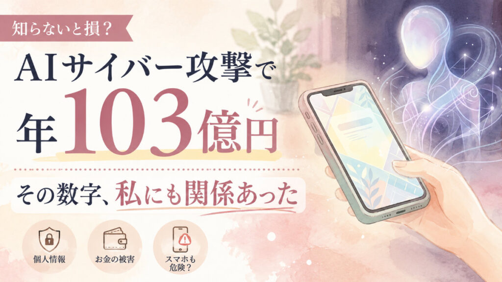 AIサイバー攻撃から家族を守る安心の対策を確認する女性
