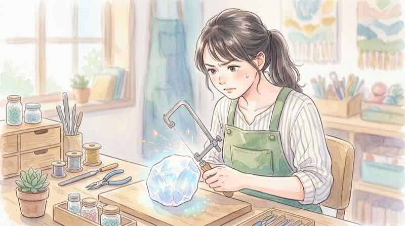 ダイヤモンド半導体の仕組みを表す結晶と回路のイメージ