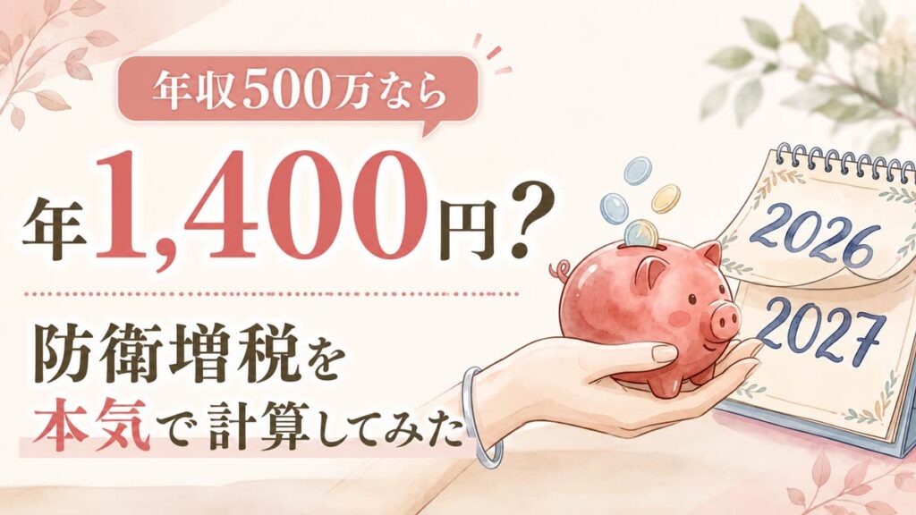 防衛増税はいつから始まるか家計簿を前に考える女性