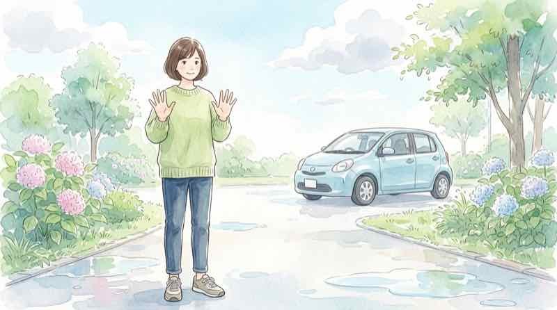 水没した車の今後の対応を整理して安心する様子
