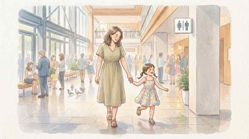 劇団四季アナ雪の休憩時間のトイレ対策、開演前に子供をトイレへ連れて行く親