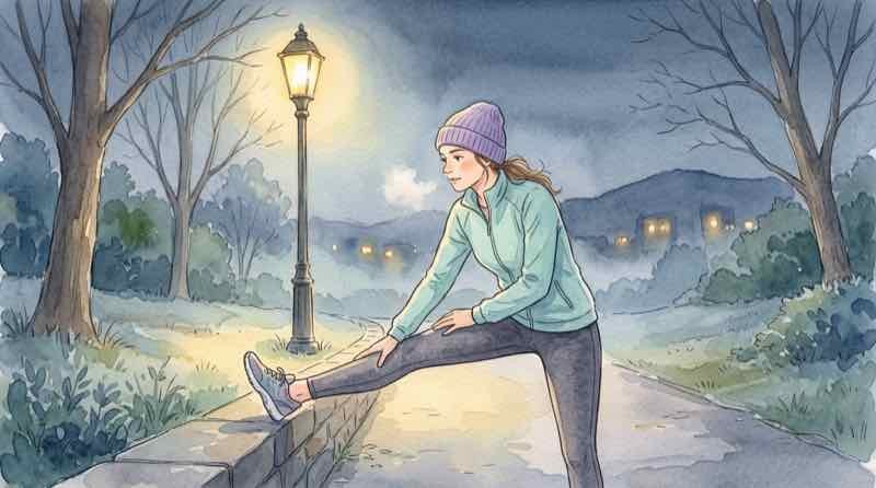 青学 駅伝 練習メニューを表す、朝5時に走り出す選手のイラスト