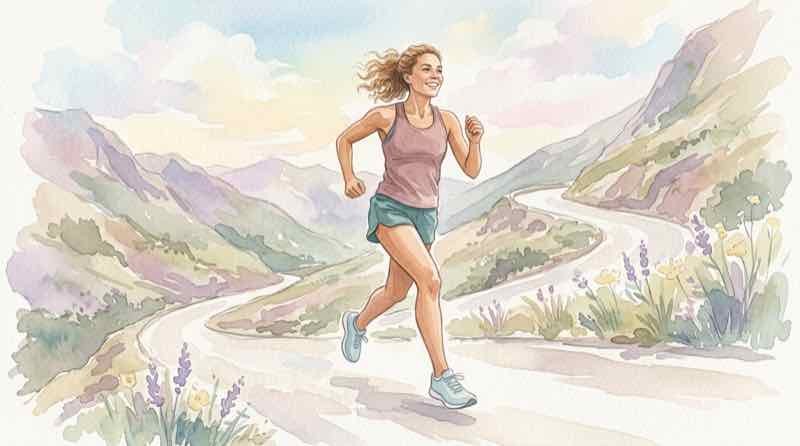 青学 強さの秘密を象徴する、山登り区間を駆け上がる選手のイラスト