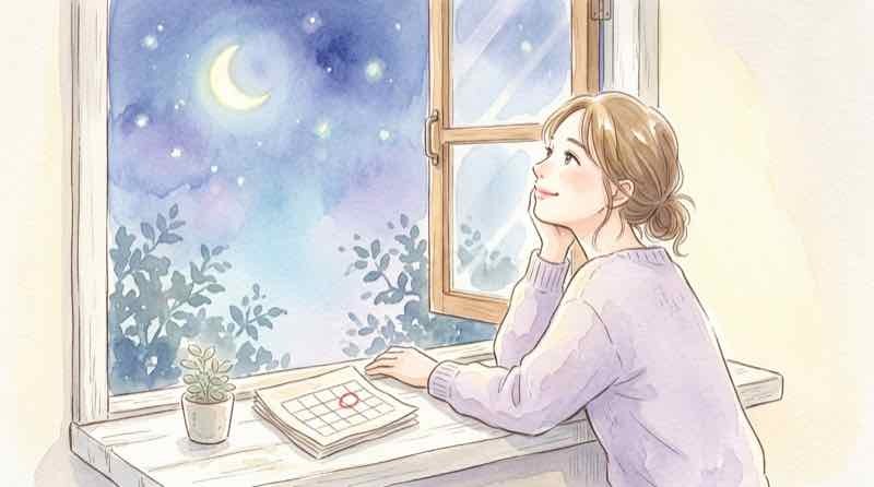 一粒万倍日や天赦日のカレンダーを確認する様子