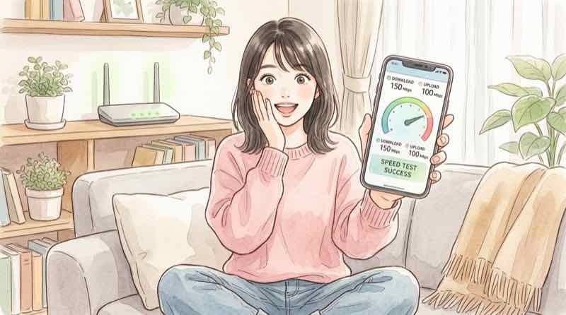 光回線10ギガに必要な周辺機器が並ぶ机の様子