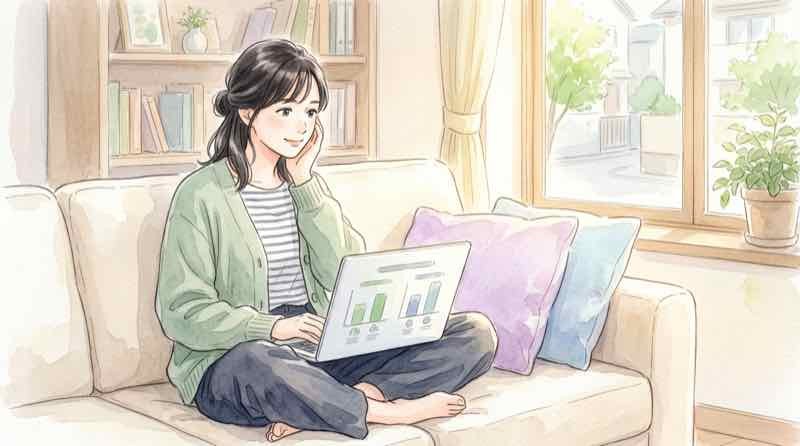 チェックリストを確認する女性