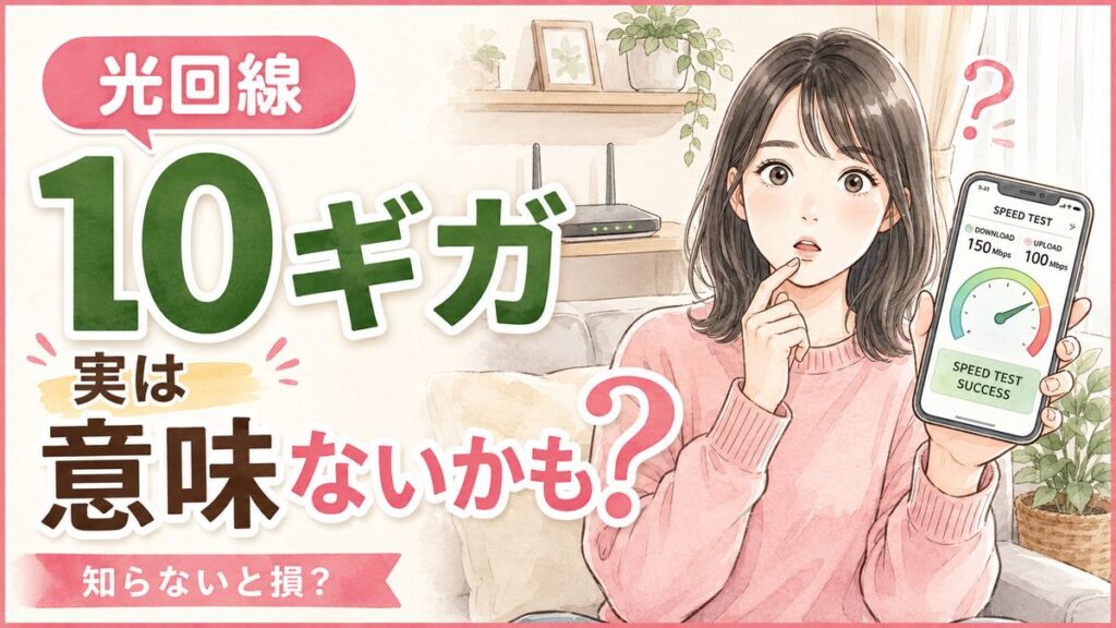 光回線10ギガに必要な周辺機器が並ぶ机の様子
