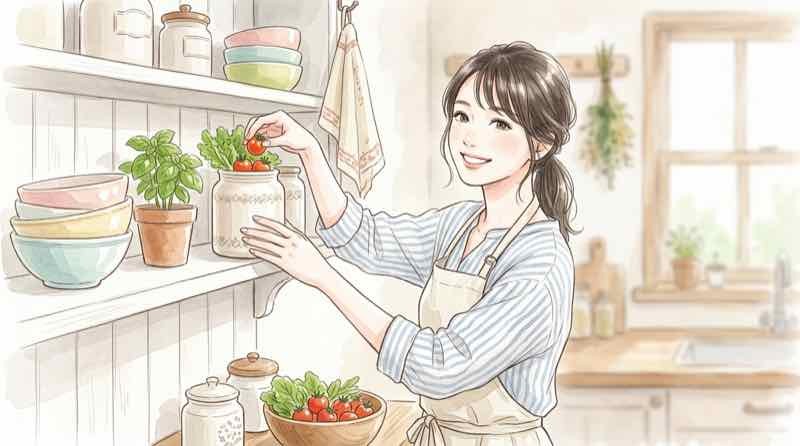 食べる順番や環境を整えて食欲をコントロールする女性のイメージ