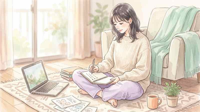 建築士法改正のポイント3つを整理してノートに書き出す様子