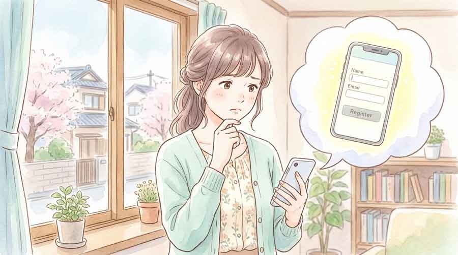台湾の電子決済アプリの登録画面を確認する女性の手元