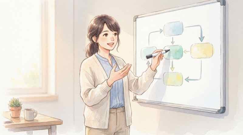 九州ふっこう応援割の使い方の全体像をノートに書き出す女性