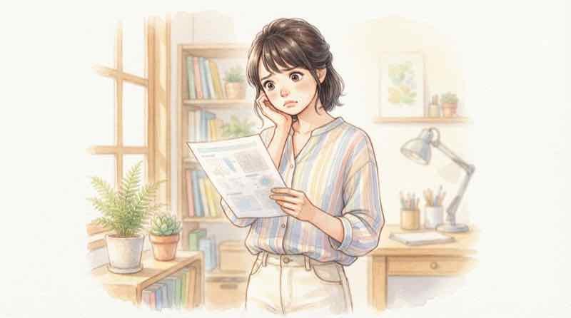 対象外になるパターンを確認して顔をしかめる女性、九州ふっこう応援割の落とし穴