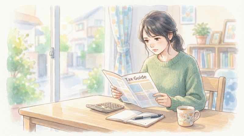 一時所得と確定申告について調べる女性、九州ふっこう応援割の税金の注意点