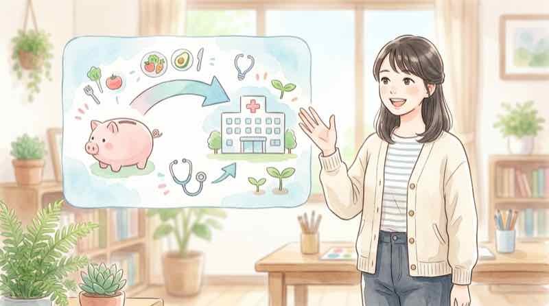 高額療養費制度の基本的な仕組みを説明するイラスト