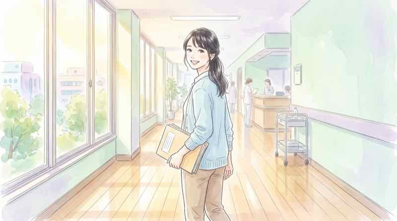 長期通院で医療費がかさむ中、安心した表情を見せる女性