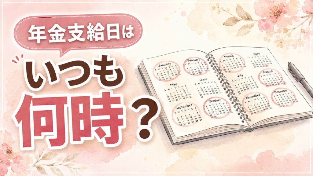 年金支給日は何時に振り込まれるか毎回確認するちこのイラスト