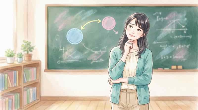NHK ONEとNHKオンデマンドの違いを表で確認する女性