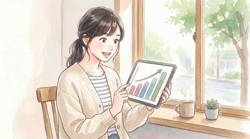 生活道路30km/h改正の背景データを確認する女性