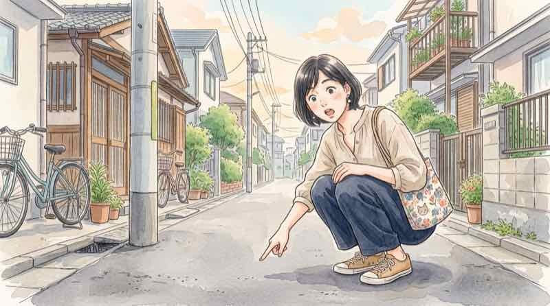 生活道路30km対象道路をセンターラインで見分ける女性ドライバー