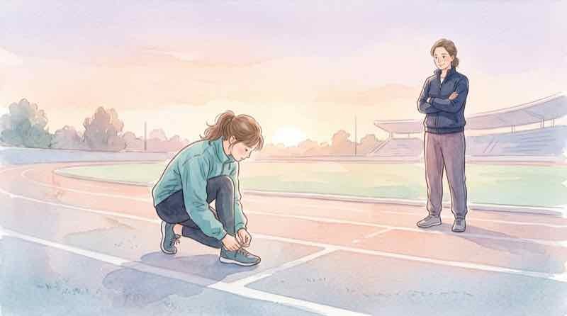 原晋 目標管理を象徴する、あえて見守る監督のまなざしイラスト