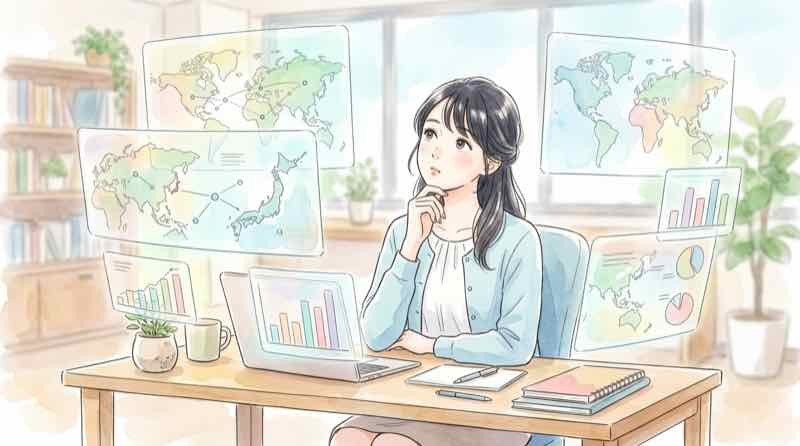 商社 AI 仕事なくなる疑問を抱くオフィスの様子