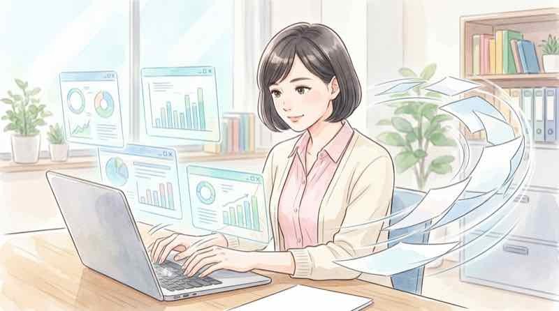 商社 将来性を左右するAIによる資料作成の様子