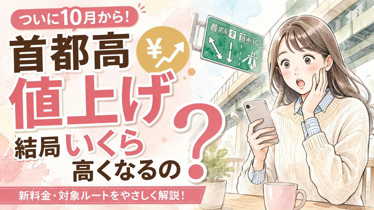 首都高 値上げ いくらになるか料金所を見上げて驚く女性のシーン