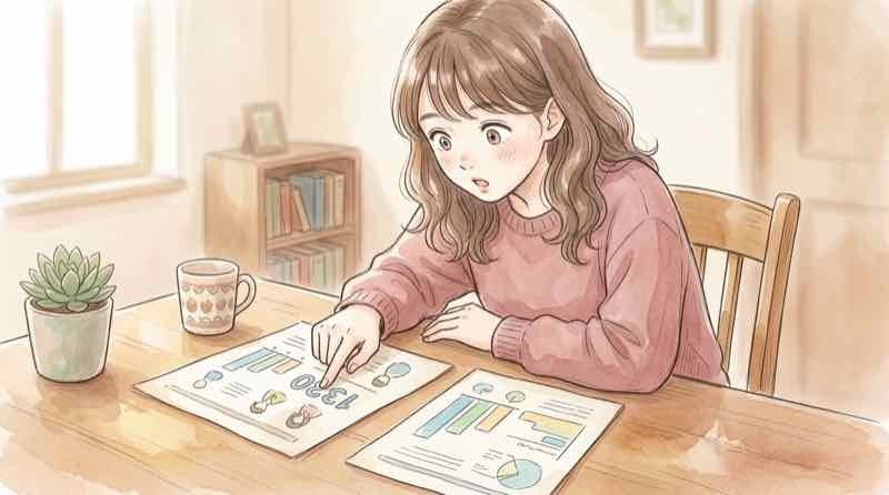 貯金だけでは不安を感じる独身女性のイメージ
