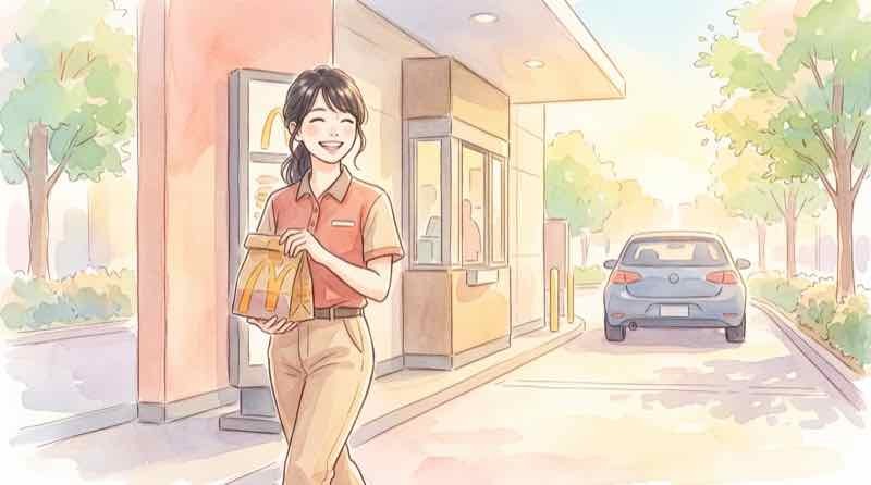 マックデリバリーの配達バッグとスマートフォン