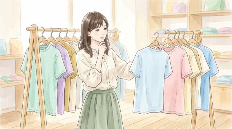 24時間テレビチャリTシャツの値段とサイズを比較する様子