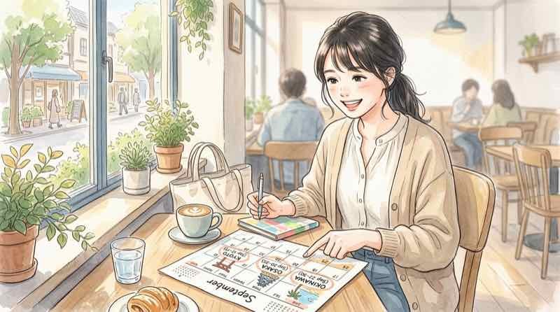 大ゴッホ展2027の神戸・福島・東京の巡回日程を確認する女性