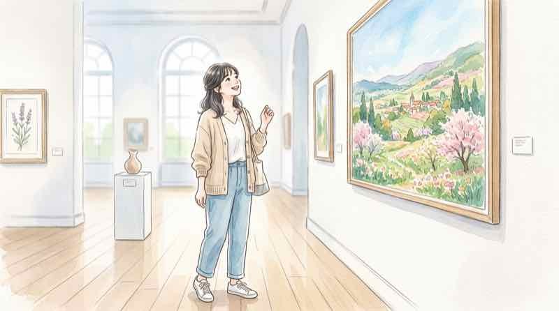大ゴッホ展第2期を初めて見て楽しんでいる女性