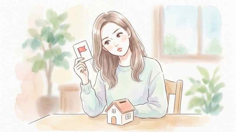将来の年金や保障について考える女性のイラスト