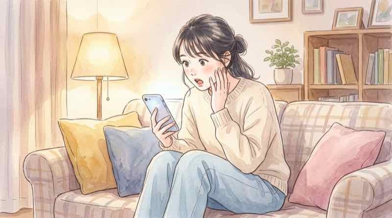ワンピース人気投票2026の結果発表を待ちながらスマホで確認する女性